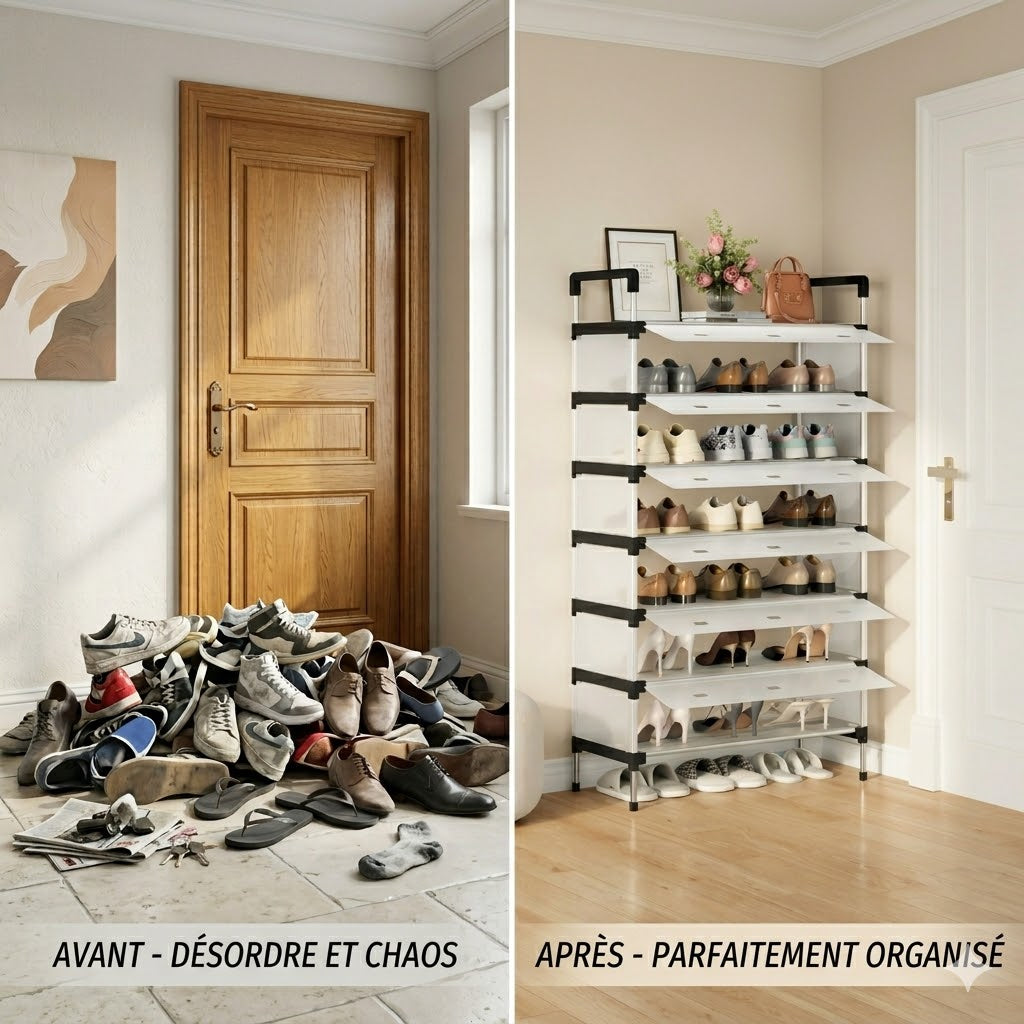 Étagère de Rangement Chaussures(jusqu'à 21 Paires) — Fini le Désordre