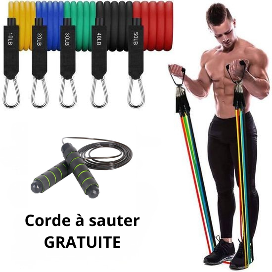 Pack bande de résistance + corde à sauter