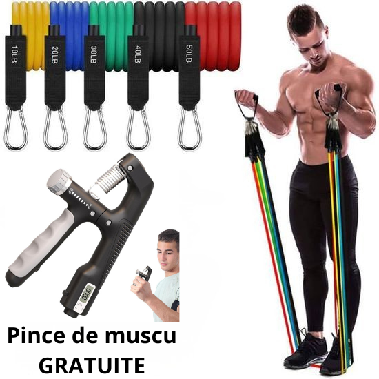 Pack bande de résistance + Pince de muscu