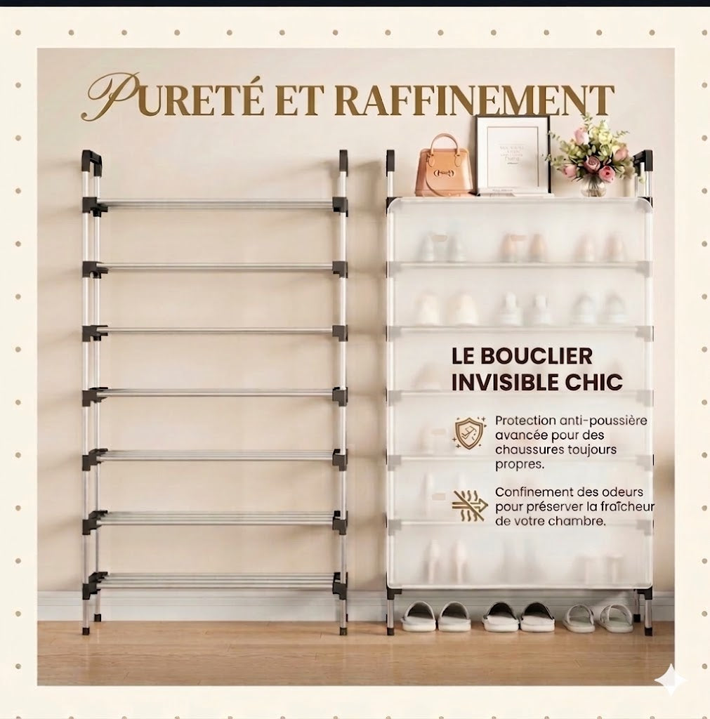 Étagère de Rangement Chaussures(jusqu'à 21 Paires) — Fini le Désordre